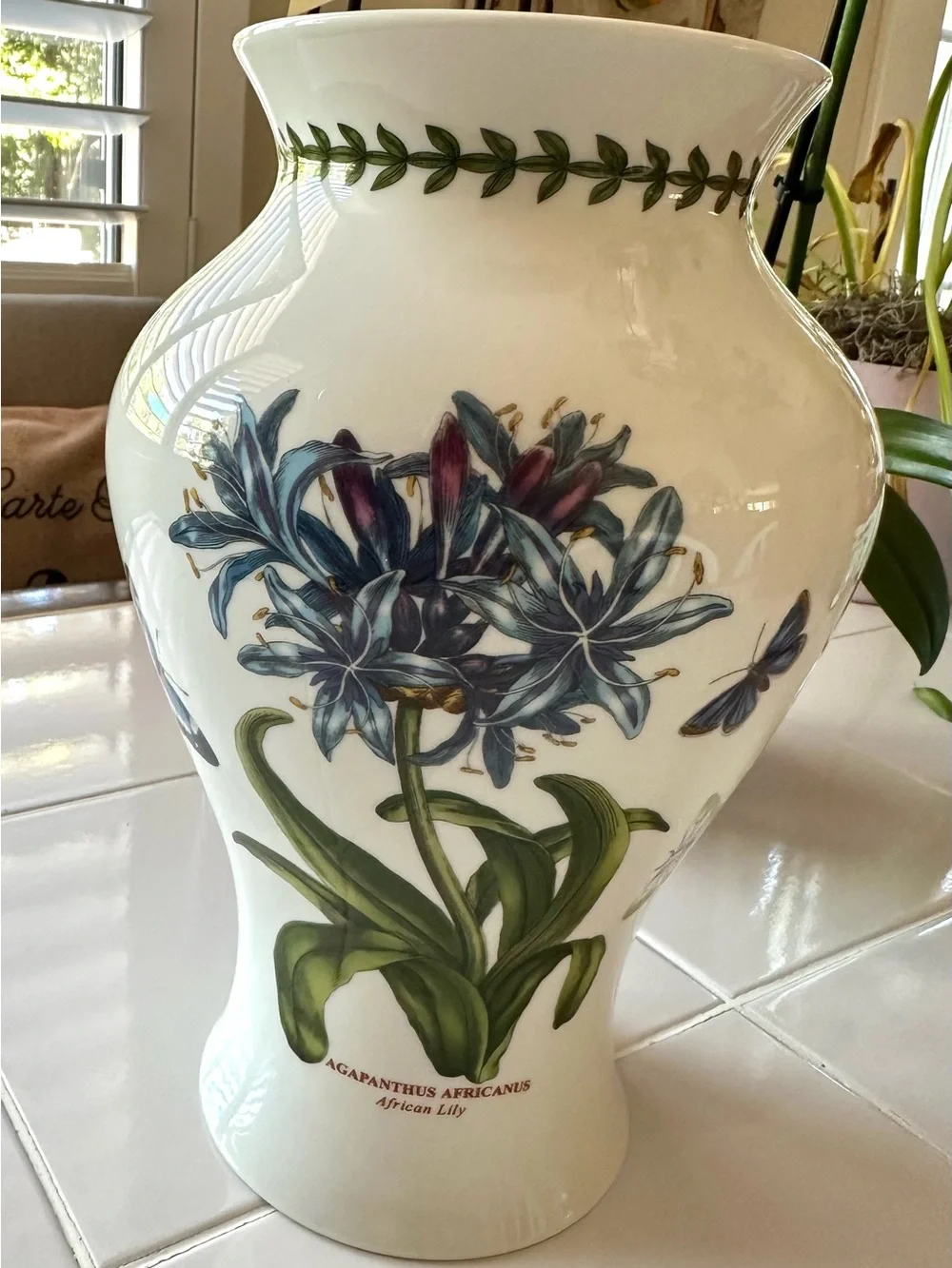 Portmeirion Botanic Garden Agapanthus African Lily 10” Vase England - Picture 2 of 7